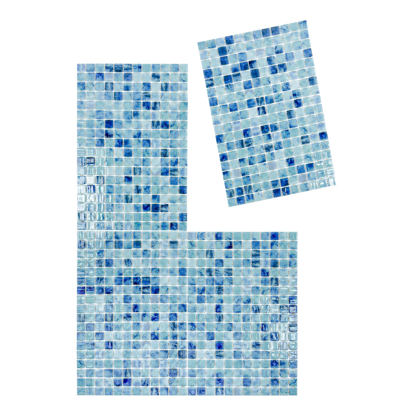 Spanish Mosaic Series Tiffany Blue & Sapphire Blue Mixed Recycled Glass Mosaic