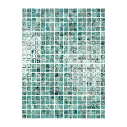 Spanish Mosaic Series Emerald Green Recycled Glass Mosaic