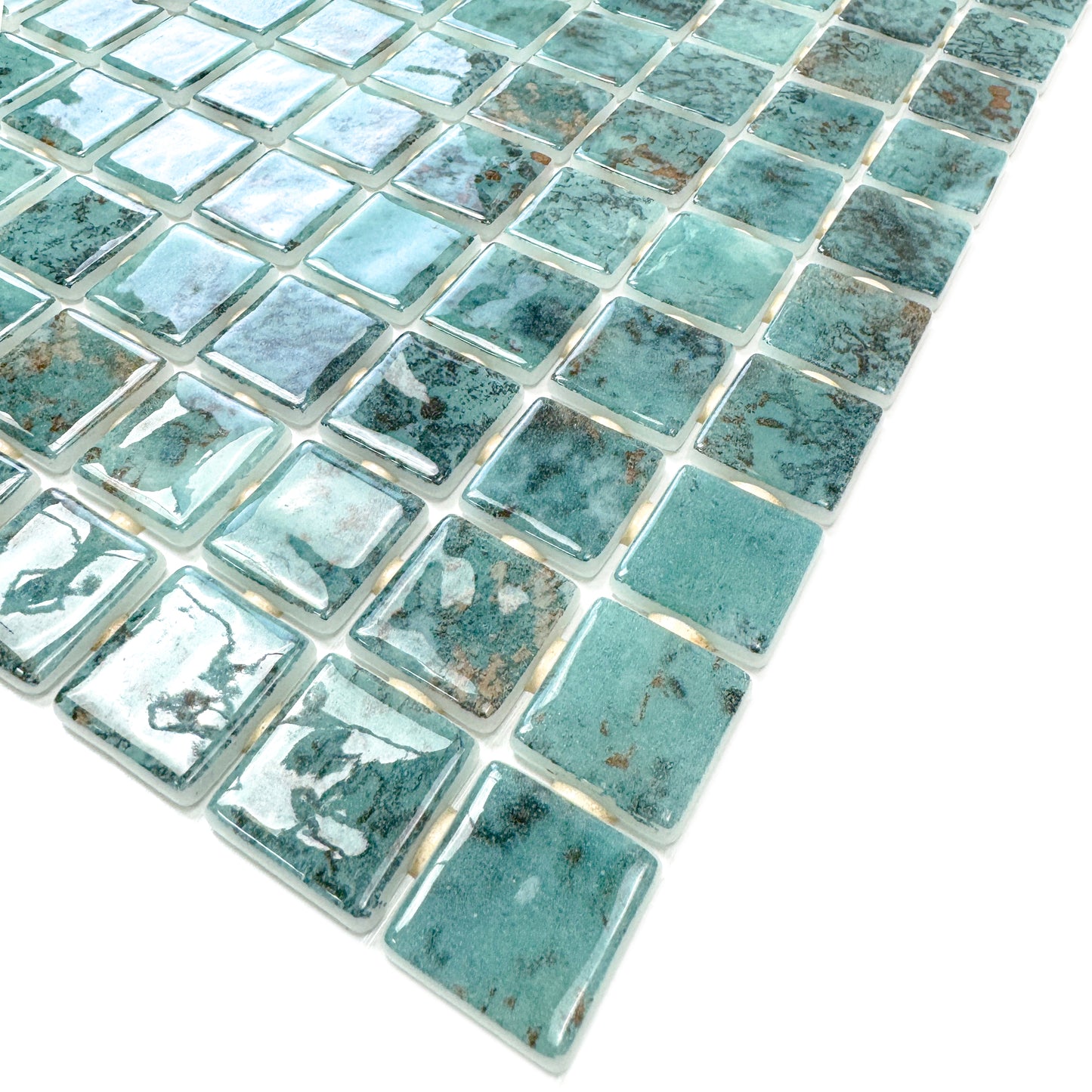 Spanish Mosaic Series Emerald Green Recycled Glass Mosaic