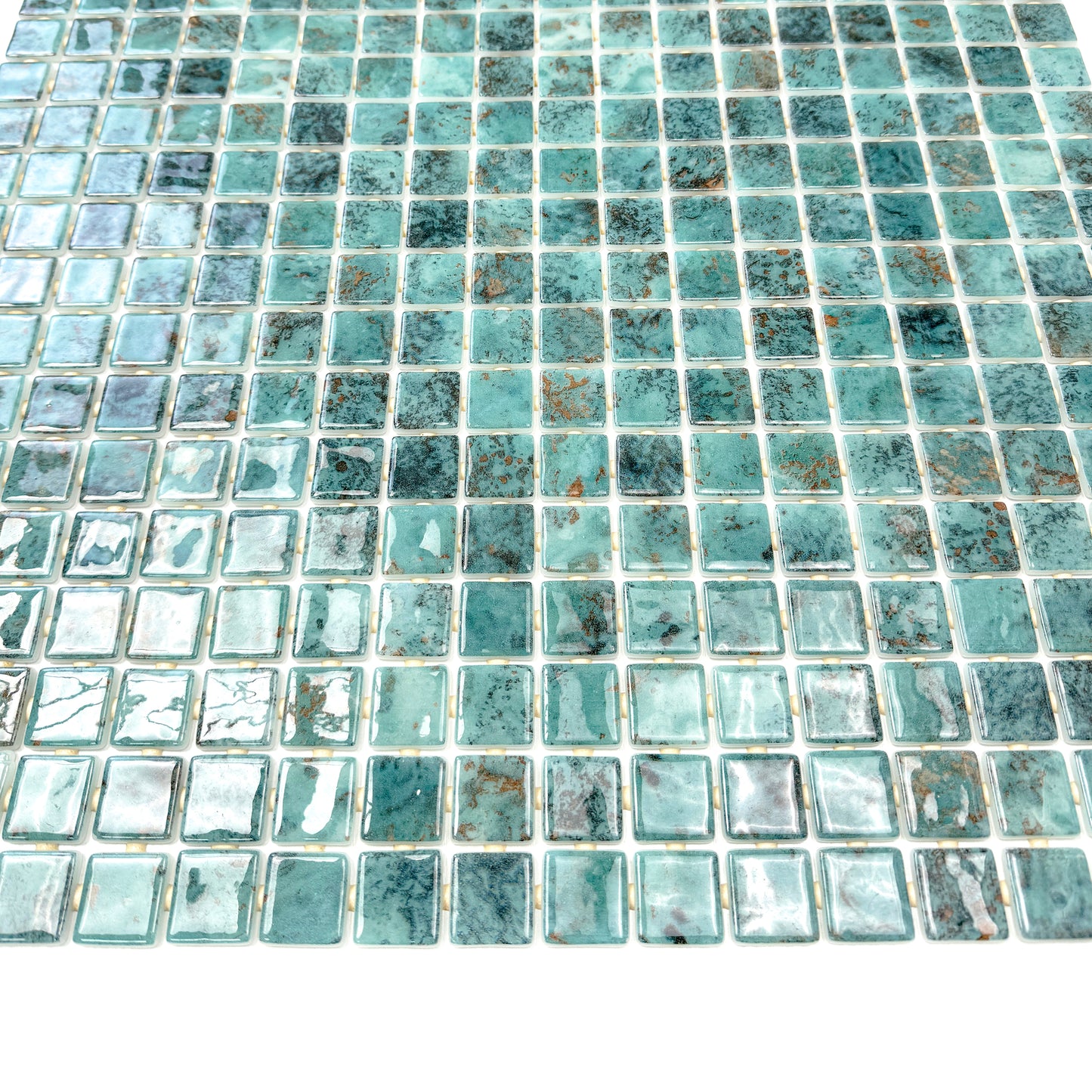 Spanish Mosaic Series Emerald Green Recycled Glass Mosaic