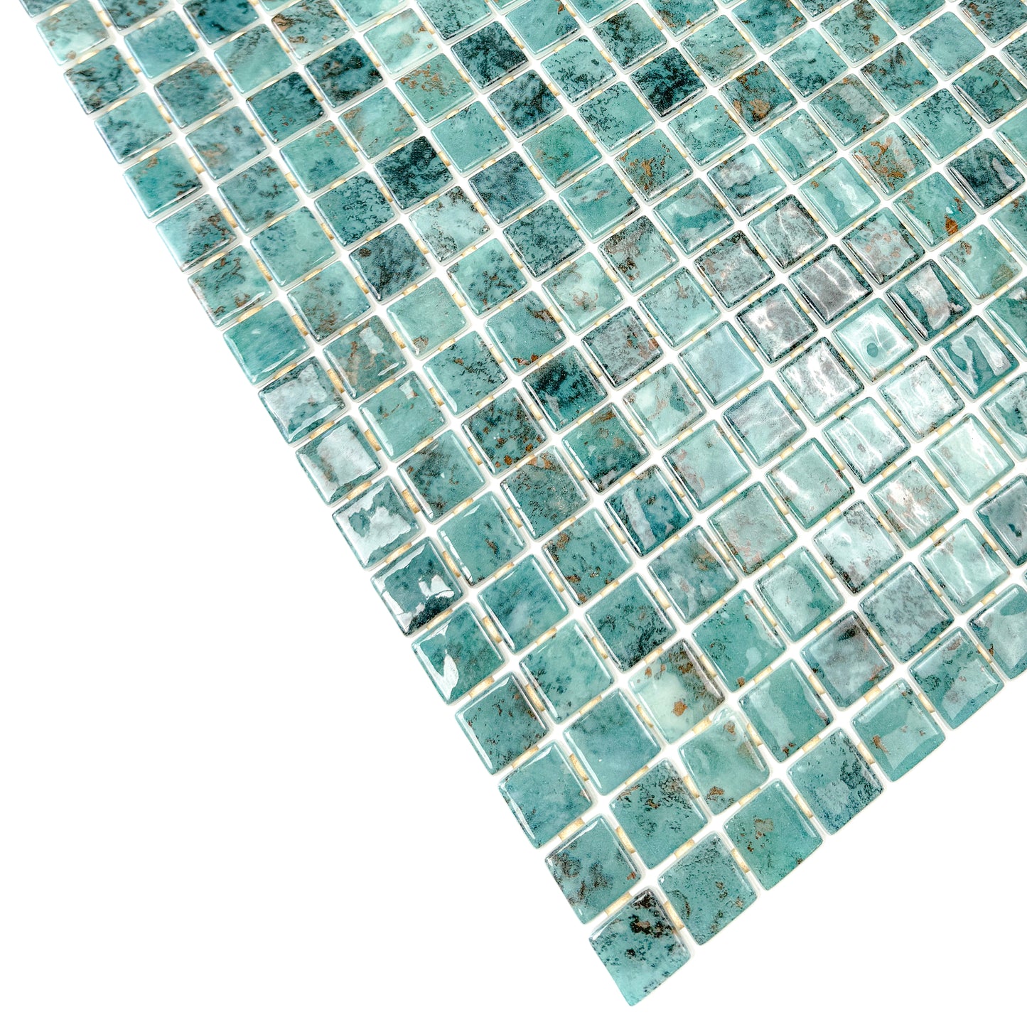 Spanish Mosaic Series Emerald Green Recycled Glass Mosaic