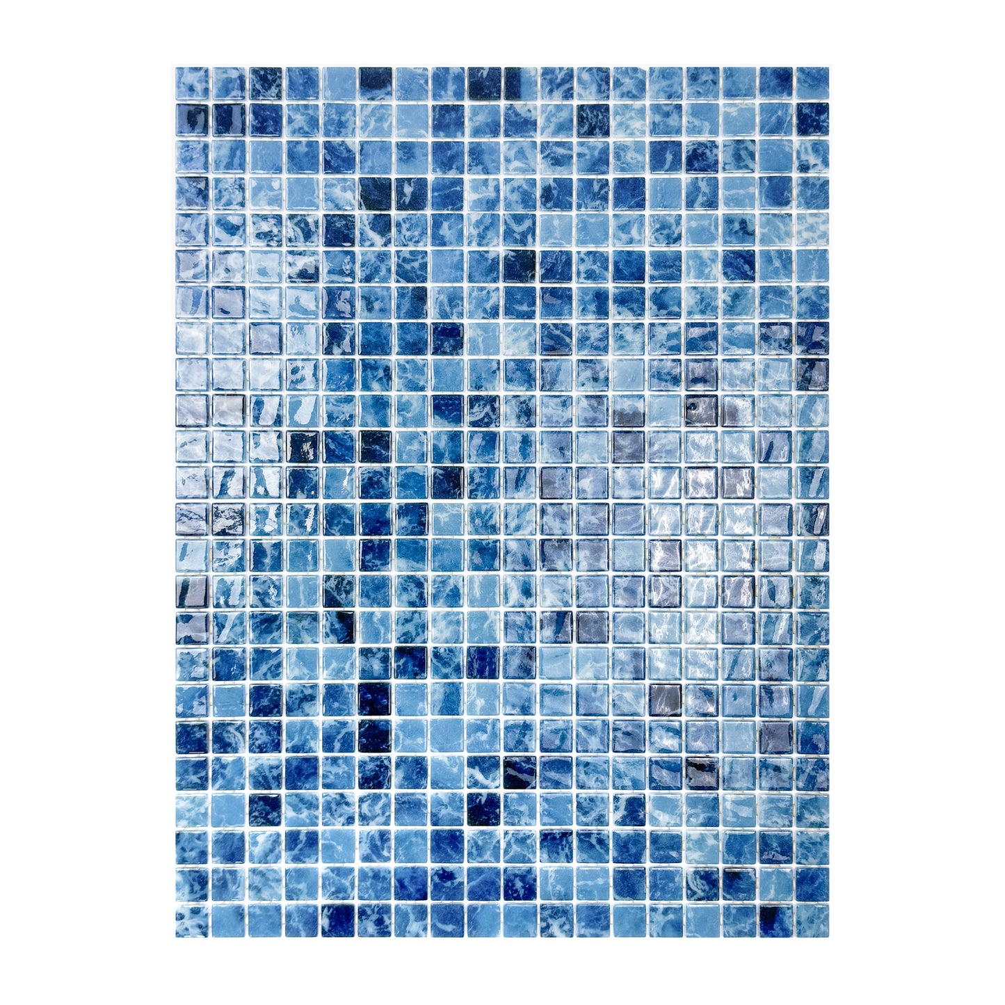 Spanish Mosaic Series Teal Blue  Recycled Glass Mosaic