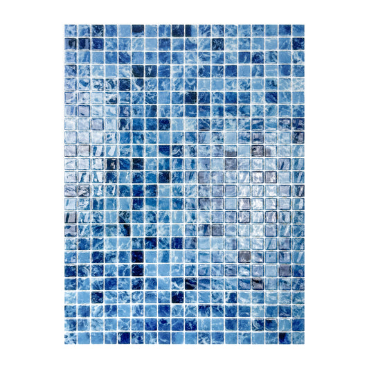 Spanish Mosaic Series Teal Blue  Recycled Glass Mosaic