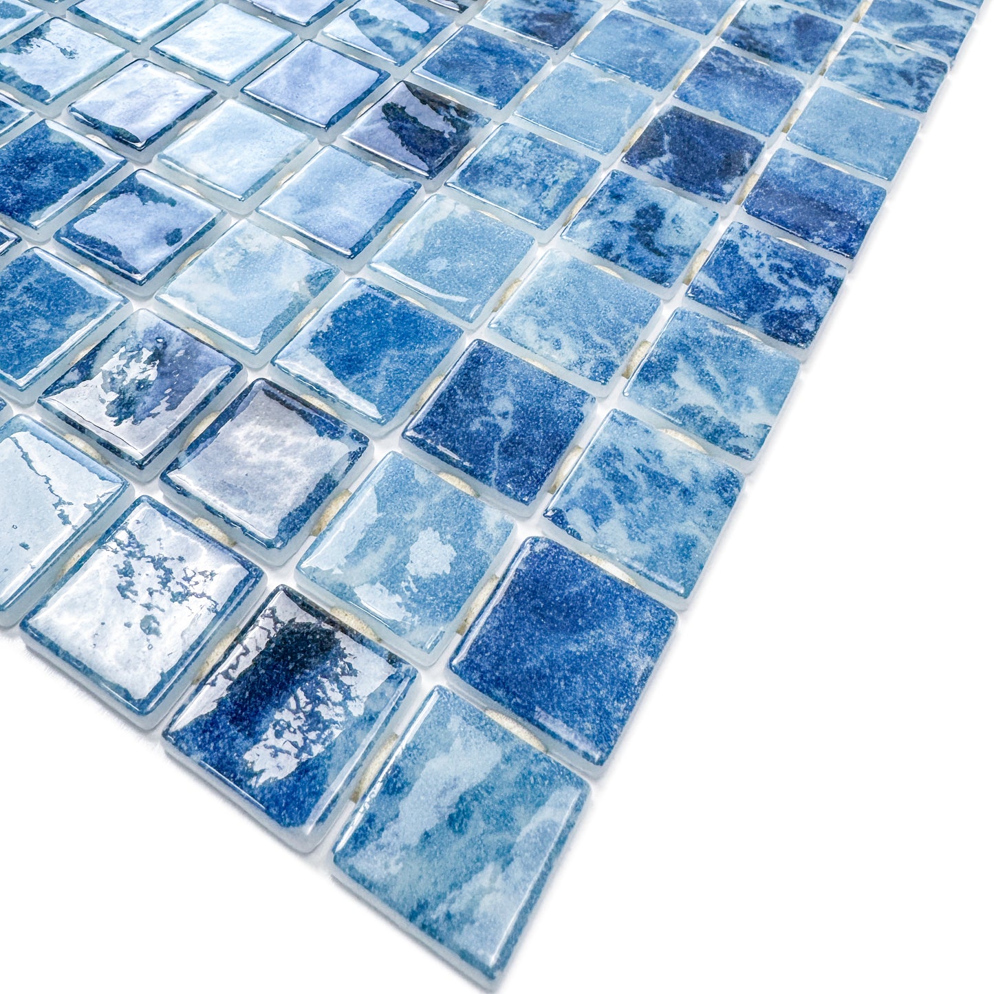 Spanish Mosaic Series Teal Blue  Recycled Glass Mosaic