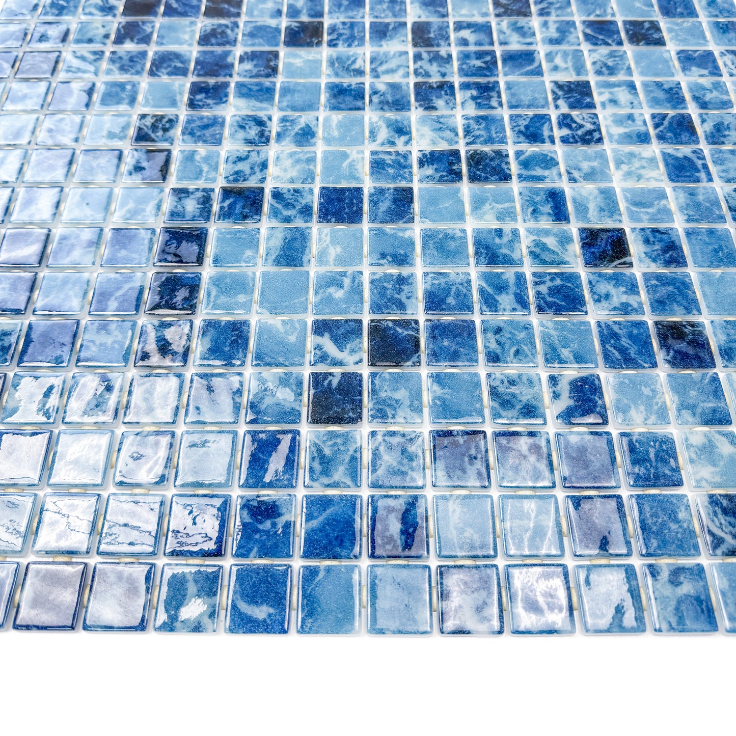 Spanish Mosaic Series Teal Blue  Recycled Glass Mosaic