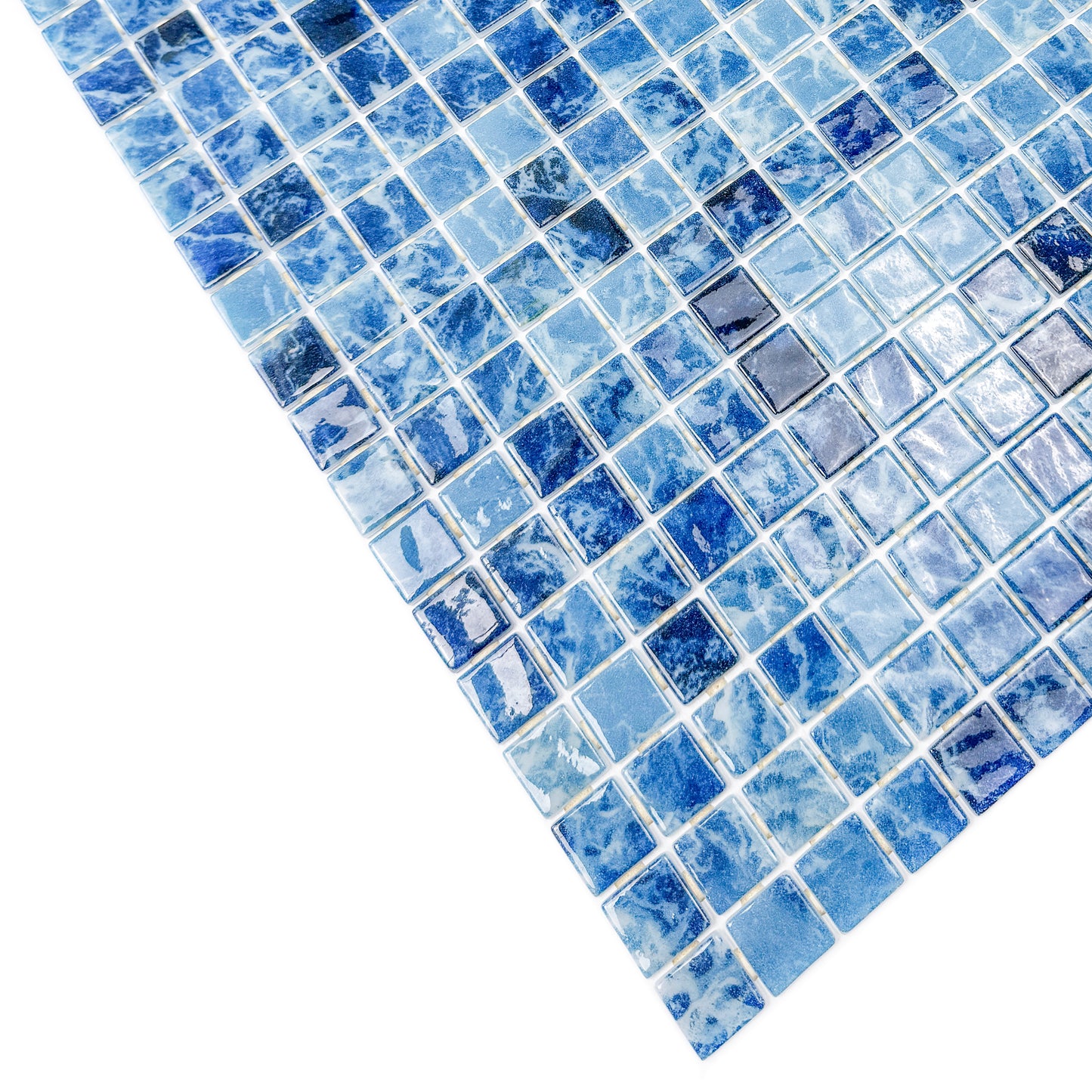 Spanish Mosaic Series Teal Blue  Recycled Glass Mosaic