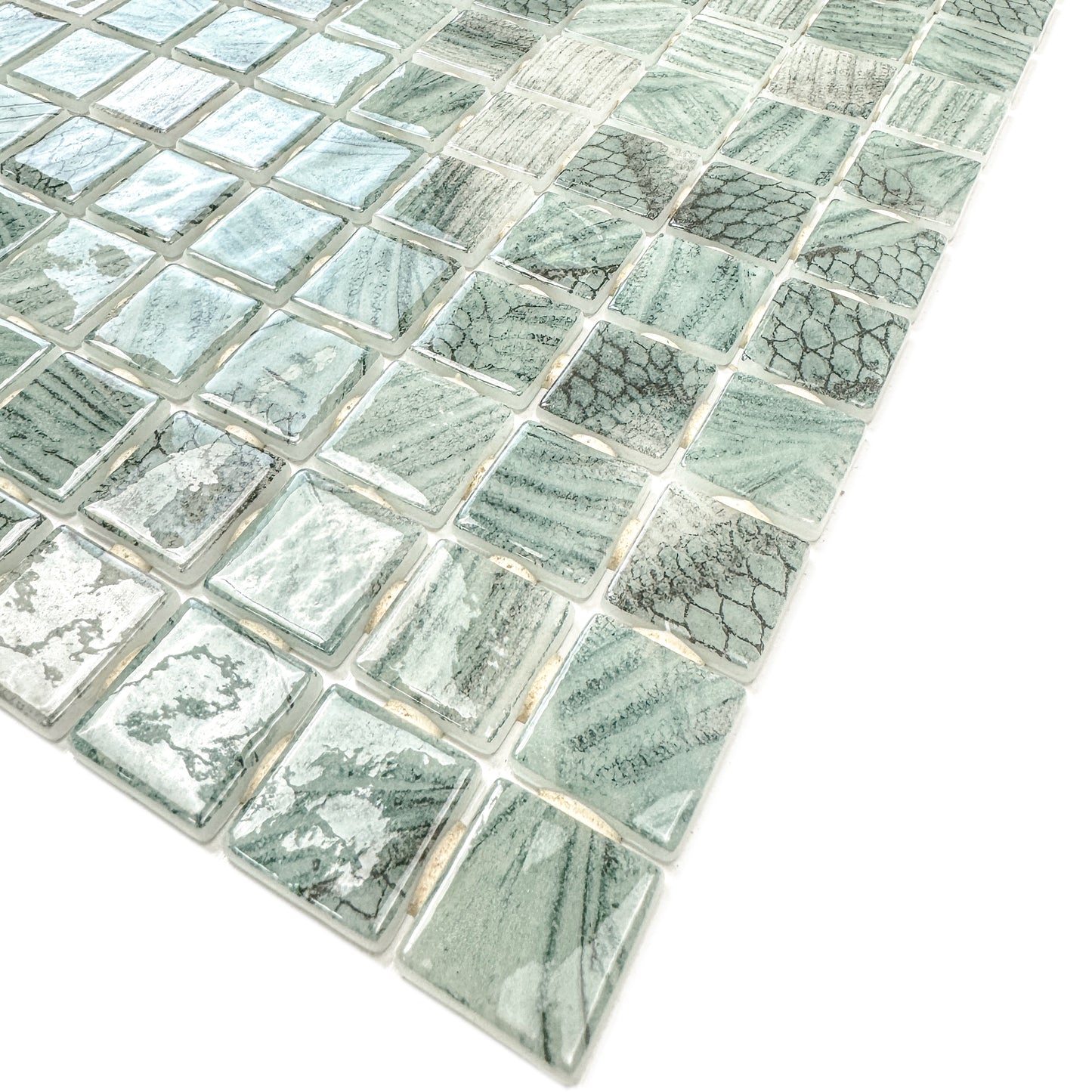 Spanish Mosaic Series Olive Green Recycled Glass Mosaic