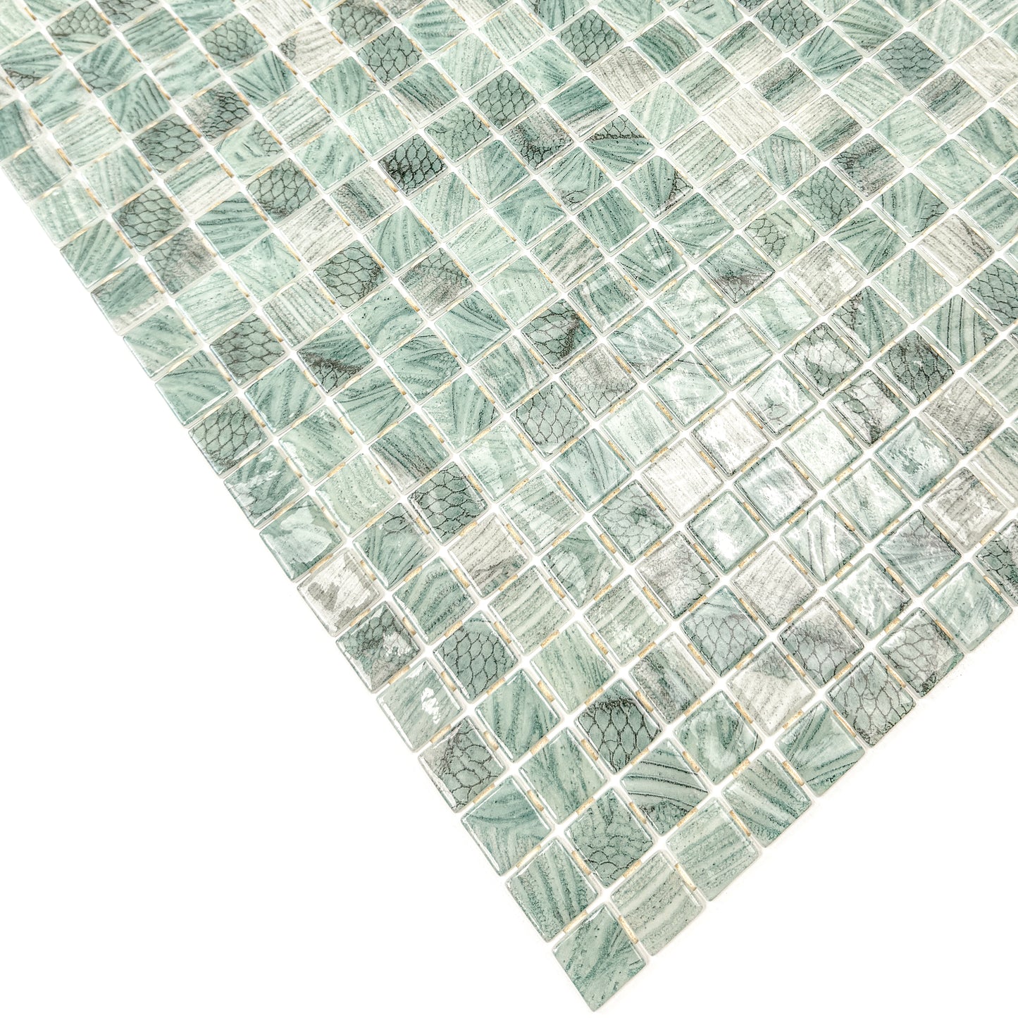 Spanish Mosaic Series Olive Green Recycled Glass Mosaic