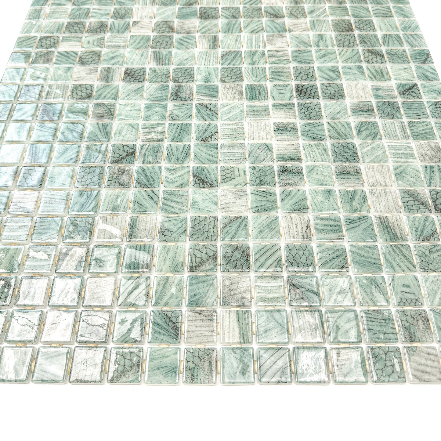 Spanish Mosaic Series Olive Green Recycled Glass Mosaic