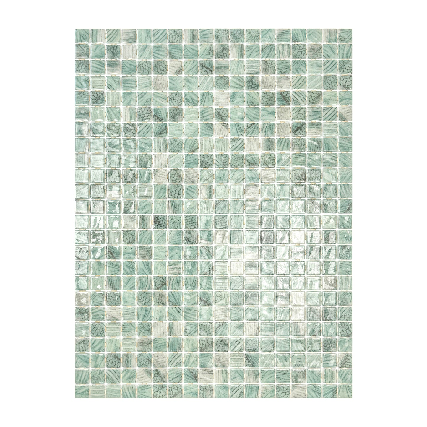 Spanish Mosaic Series Olive Green Recycled Glass Mosaic