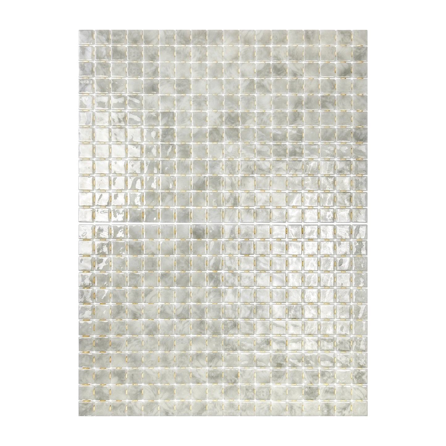 Spanish Mosaic Series White & Light Grey Mixed Recycled Glass Mosaic