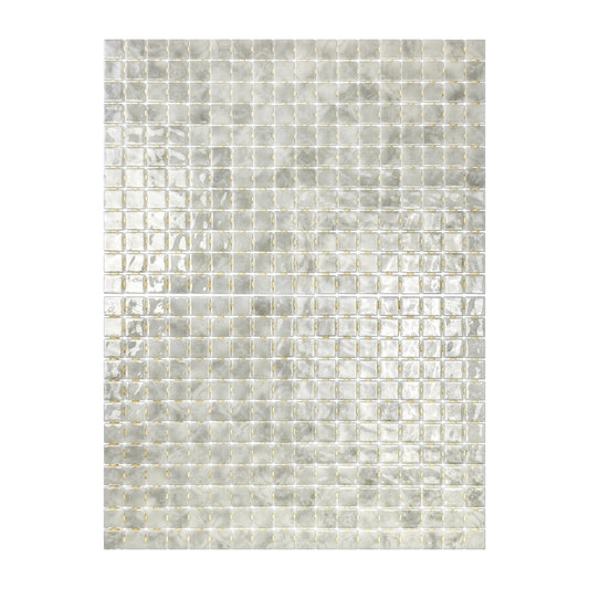 Spanish Mosaic Series White & Light Grey Mixed Recycled Glass Mosaic