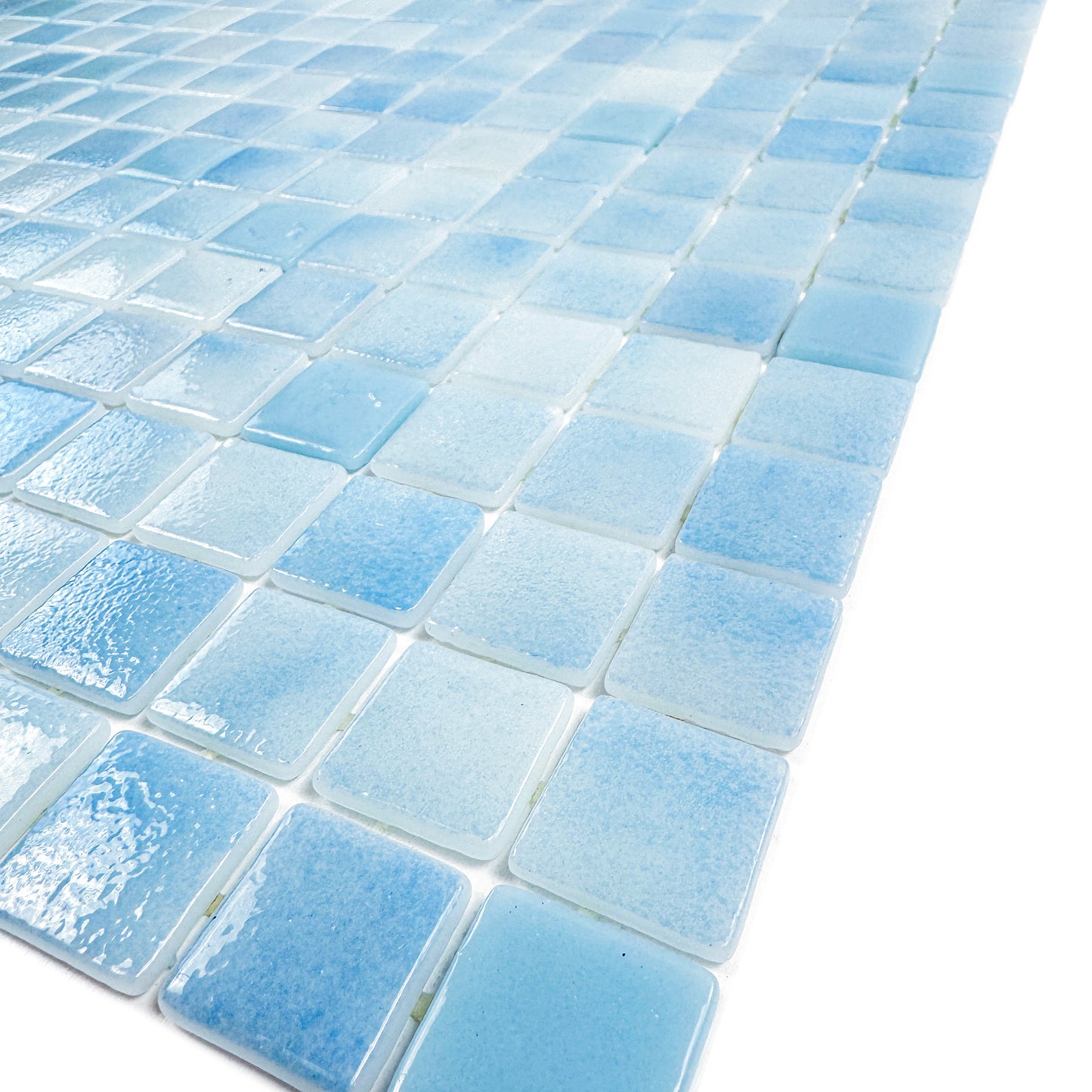 European Mosaic Series Sky Blue &Florescent Blue & White Mixed Flourescent Glass Mosaic