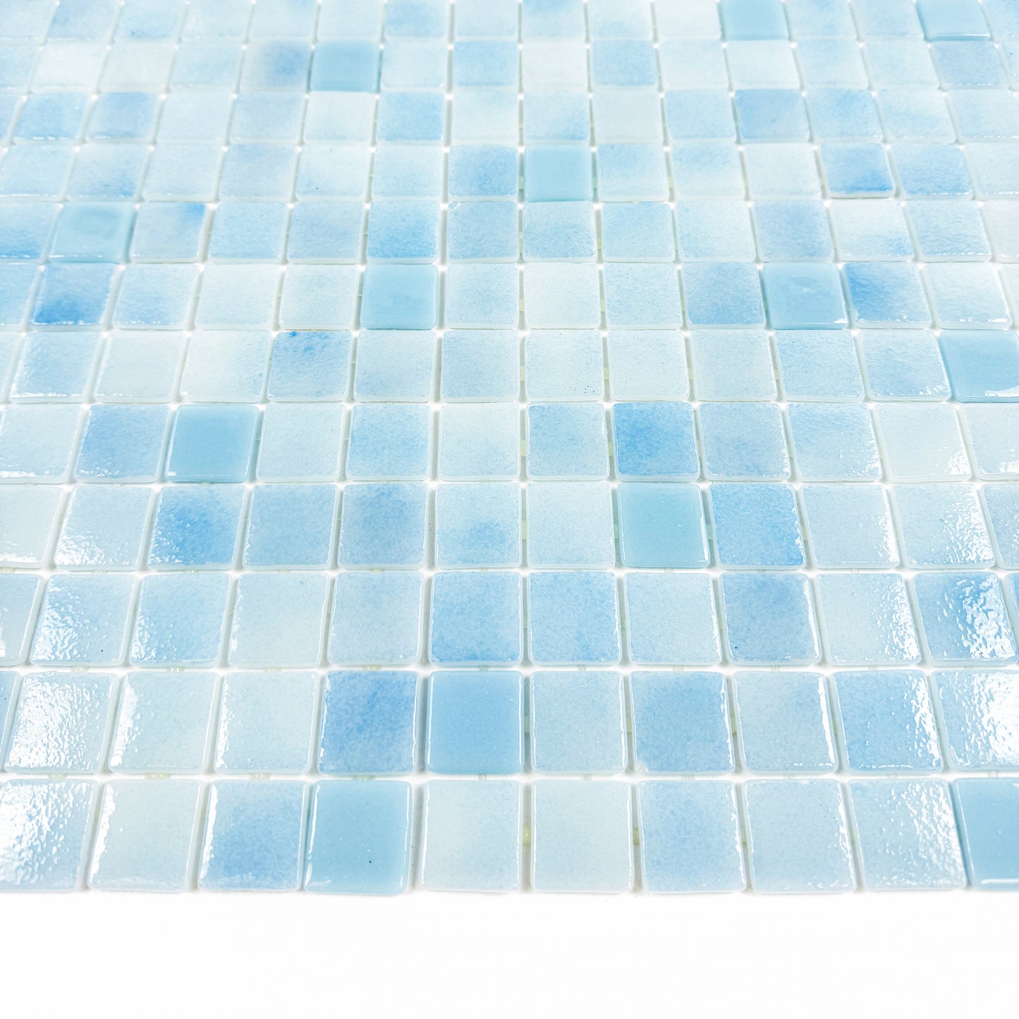 European Mosaic Series Sky Blue &Florescent Blue & White Mixed Flourescent Glass Mosaic