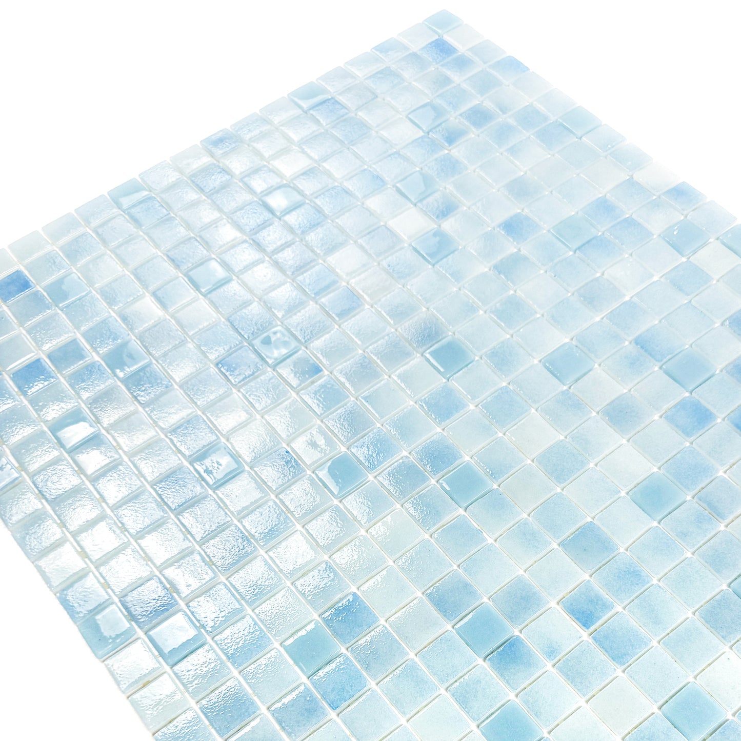 European Mosaic Series Sky Blue &Florescent Blue & White Mixed Flourescent Glass Mosaic