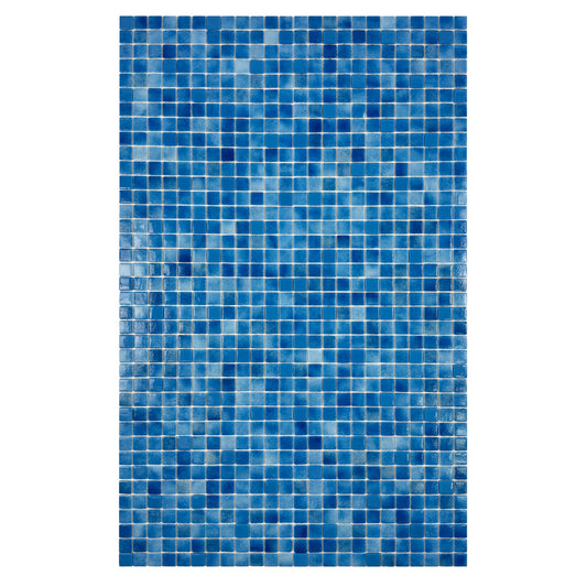 European Mosaic Series French Blue & Flourescent Blue Mixed Flourescent Glass Mosaic