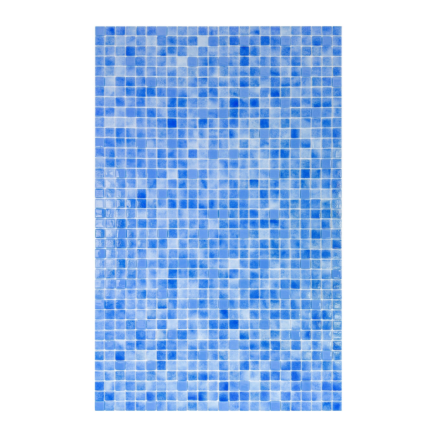 European Mosaic Series French Blue & Flourescent Blue Mixed Flourescent Glass Mosaic