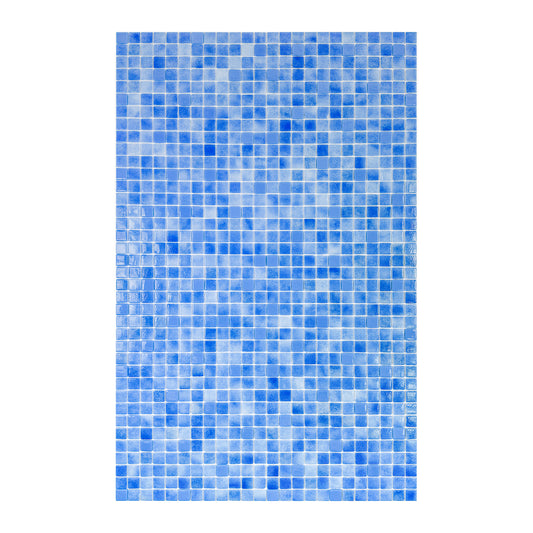 European Mosaic Series French Blue & Flourescent Blue Mixed Flourescent Glass Mosaic