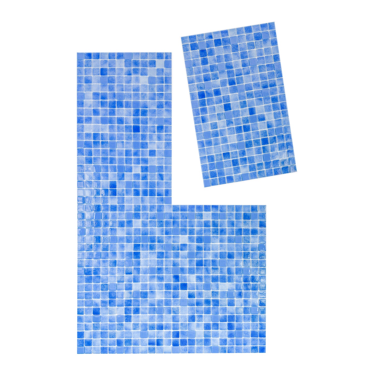 European Mosaic Series French Blue & Flourescent Blue Mixed Flourescent Glass Mosaic