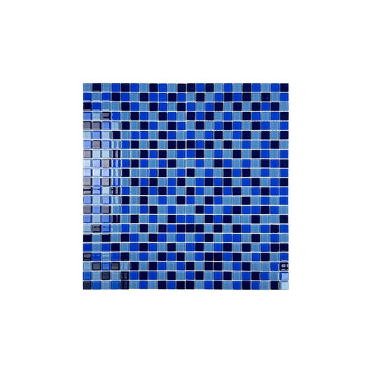 Sky Blue & French Blue & Sapphire Blue Mixed Crystal Glass Mosaic