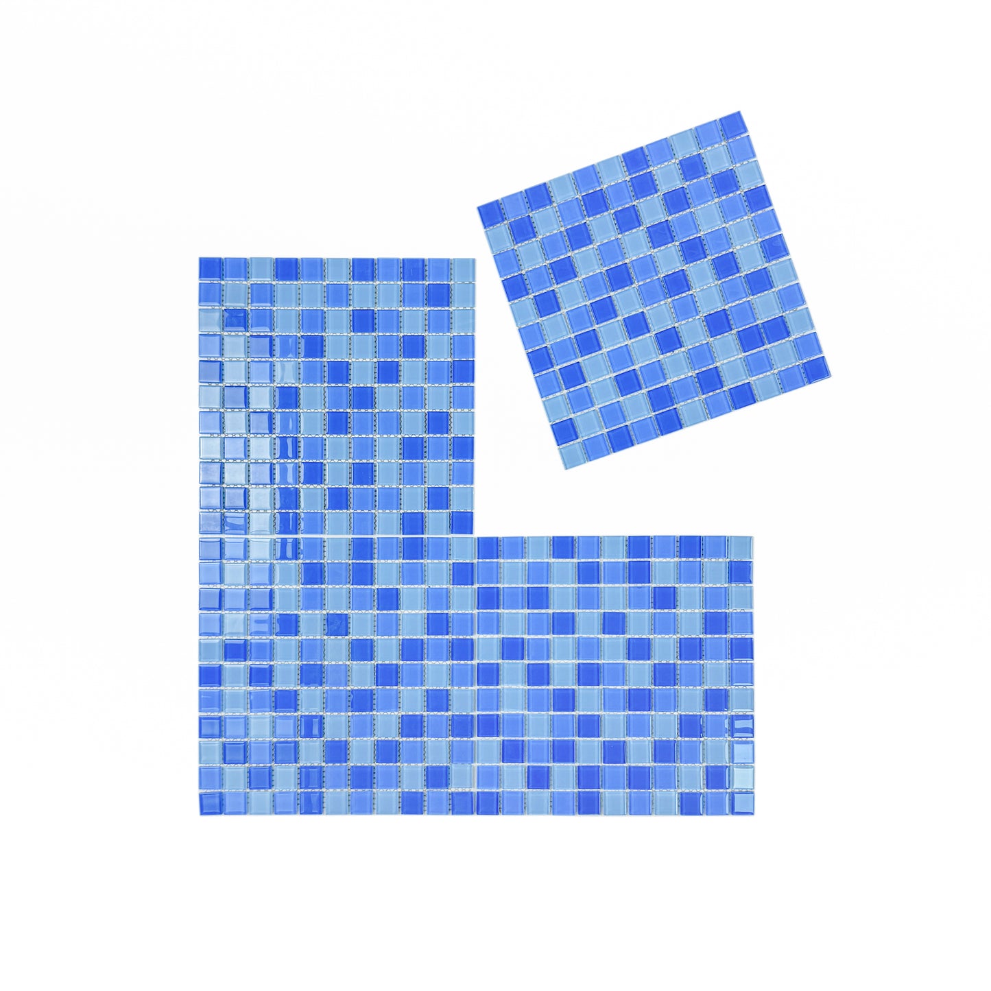 Azure Enchantment Series Powder Blue & Sky Blue & French Blue Mixed Crystal Glass Mosaic