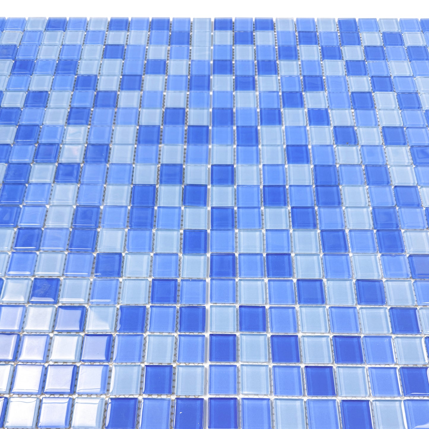 Azure Enchantment Series Powder Blue & Sky Blue & French Blue Mixed Crystal Glass Mosaic