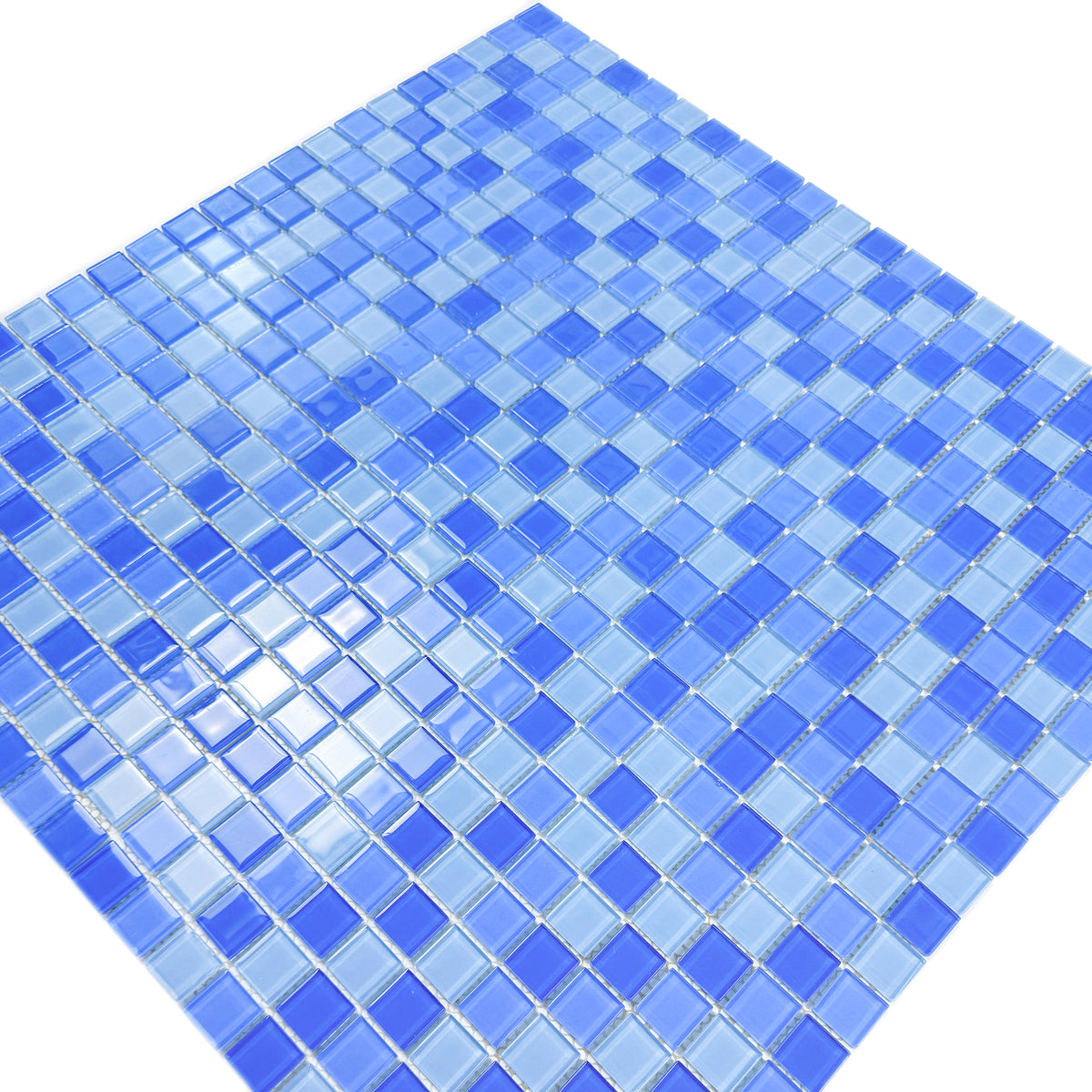 Azure Enchantment Series Powder Blue & Sky Blue & French Blue Mixed Crystal Glass Mosaic