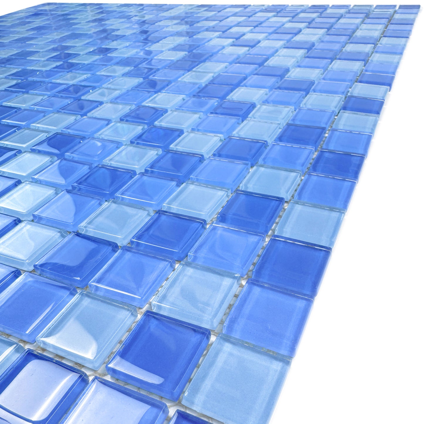 Azure Enchantment Series Powder Blue & Sky Blue & French Blue Mixed Crystal Glass Mosaic