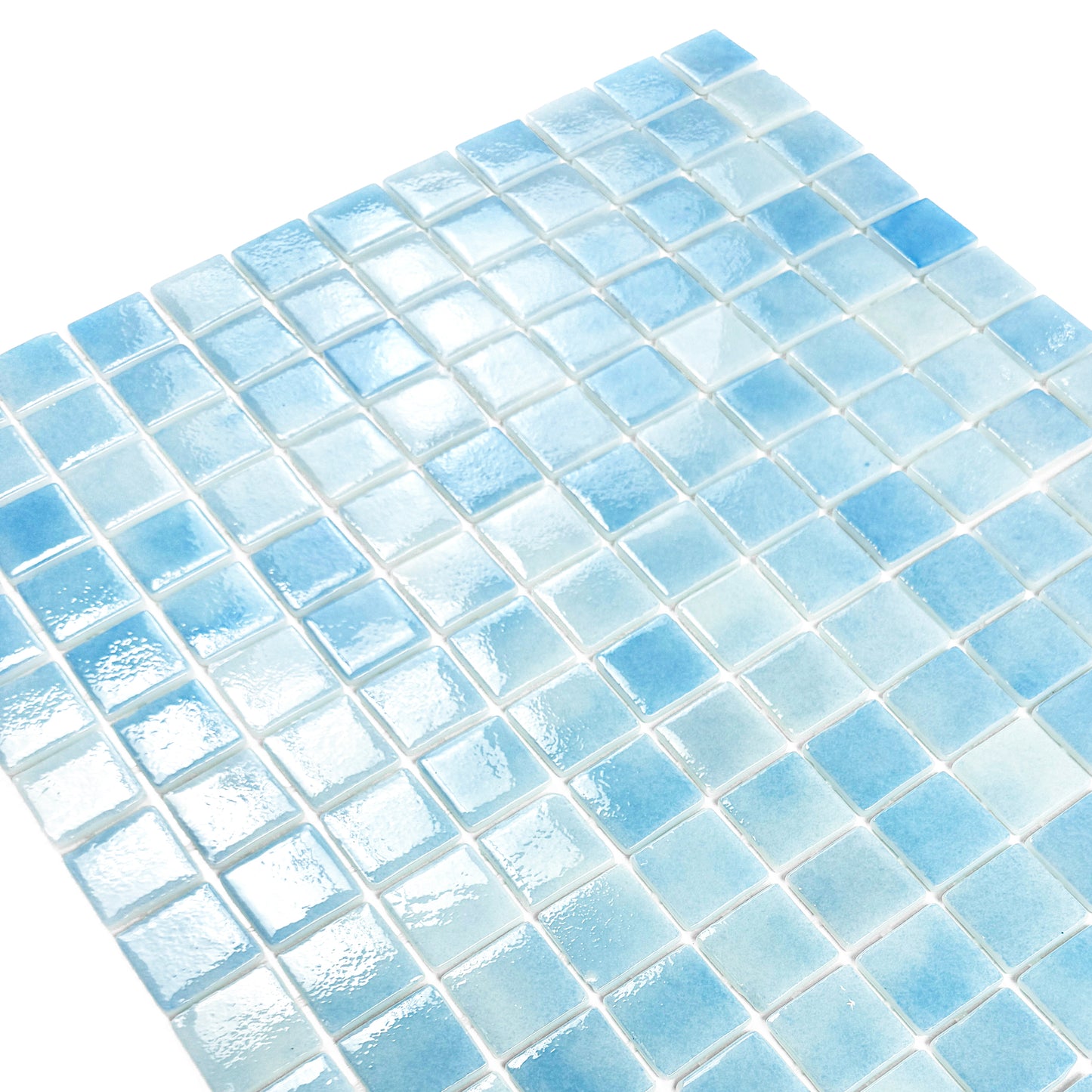 European Mosaic Series Powder Blue & Sky Blue Mixed Recycled  Glass Mosaic