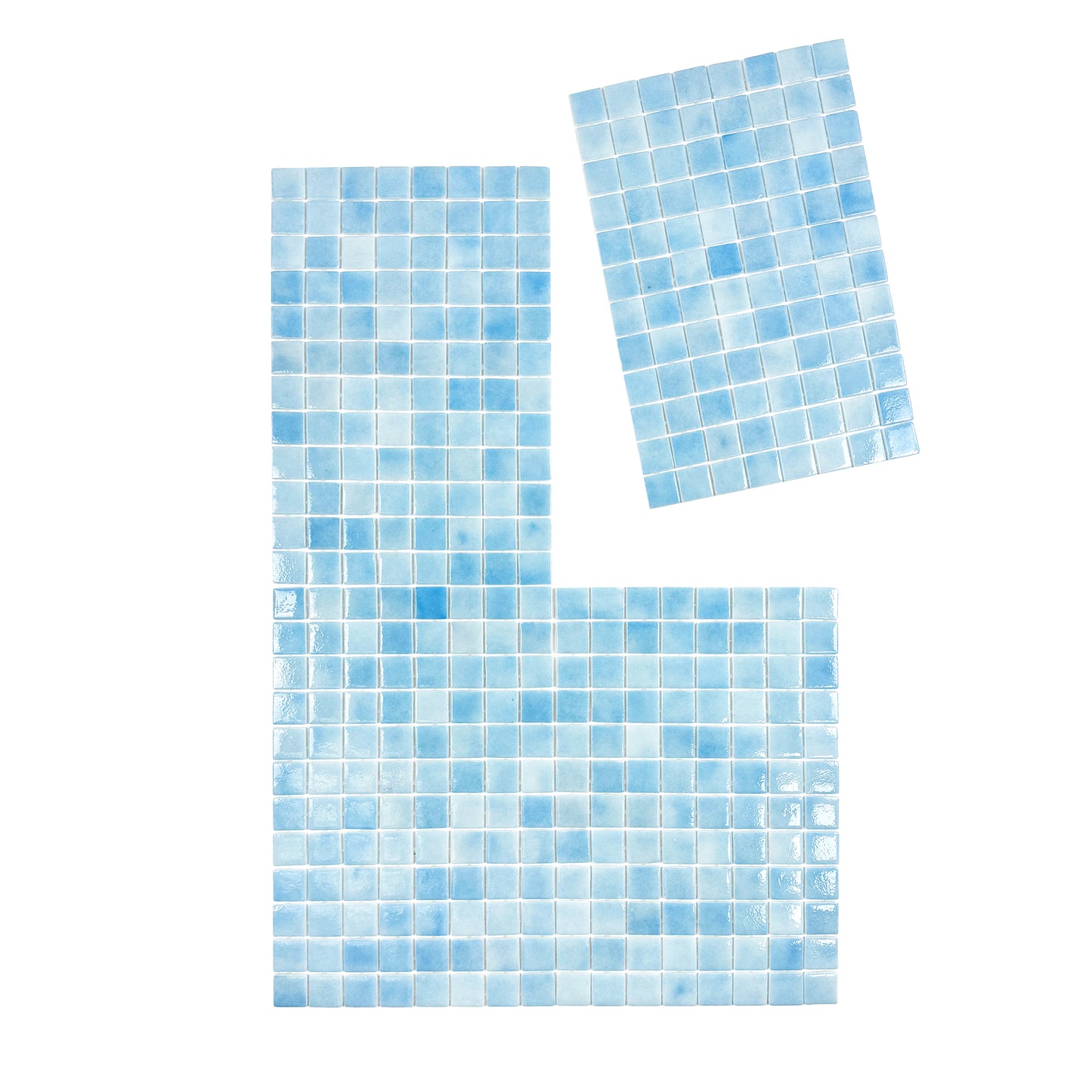 European Mosaic Series Powder Blue & Sky Blue Mixed Recycled  Glass Mosaic
