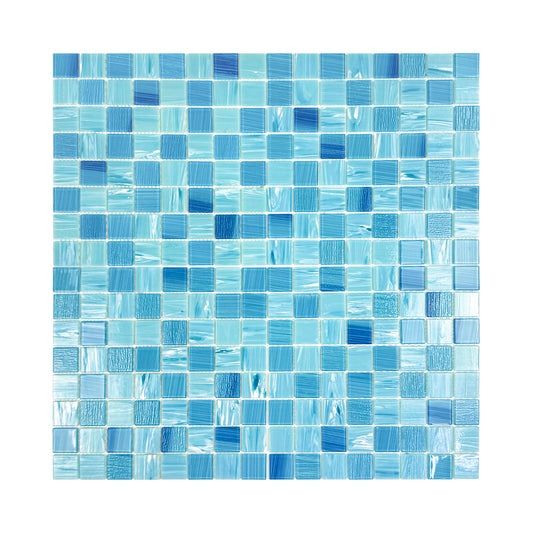 Noble Haven Tiffany Blue & French Blue Glass Mosaic Swimming Pool Tile