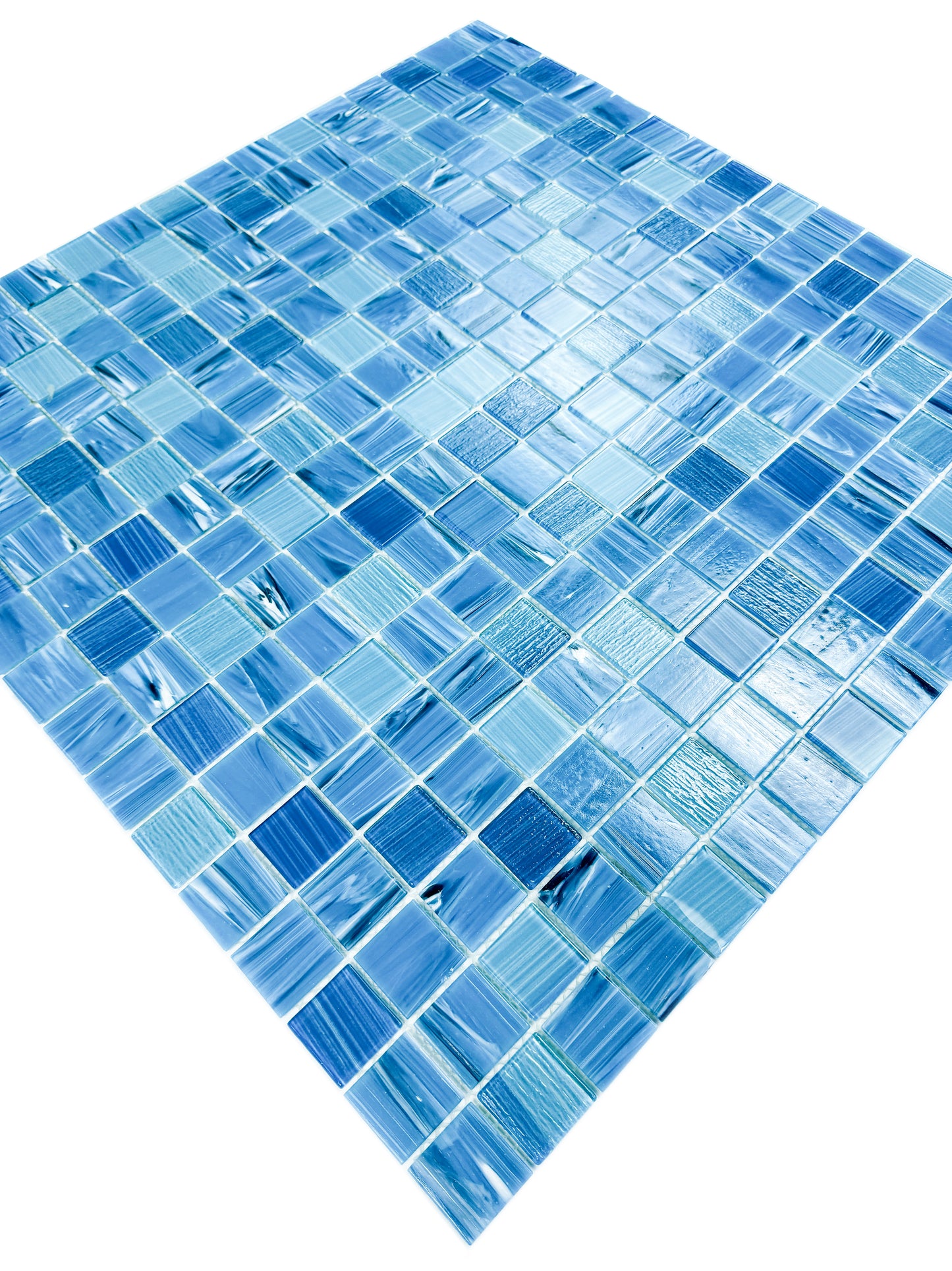 Noble Haven Tiffany Blue & Light Blue Mixed Glass Mosaic Swimming Pool Tile