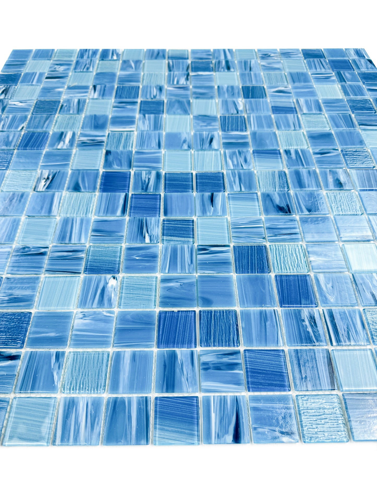 Noble Haven Tiffany Blue & Light Blue Mixed Glass Mosaic Swimming Pool Tile
