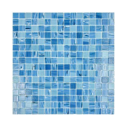 Noble Haven Tiffany Blue & Light Blue Mixed Glass Mosaic Swimming Pool Tile