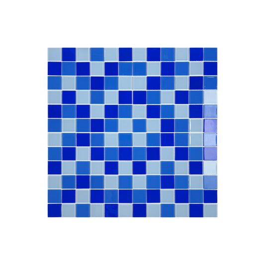 Sky Blue & Klein Blue & French Blue Mixed Crystal Glass Mosaic