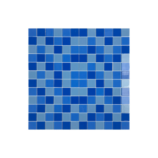 Sky Blue & French Blue & Light Blue Mixed Crystal Glass Mosaic