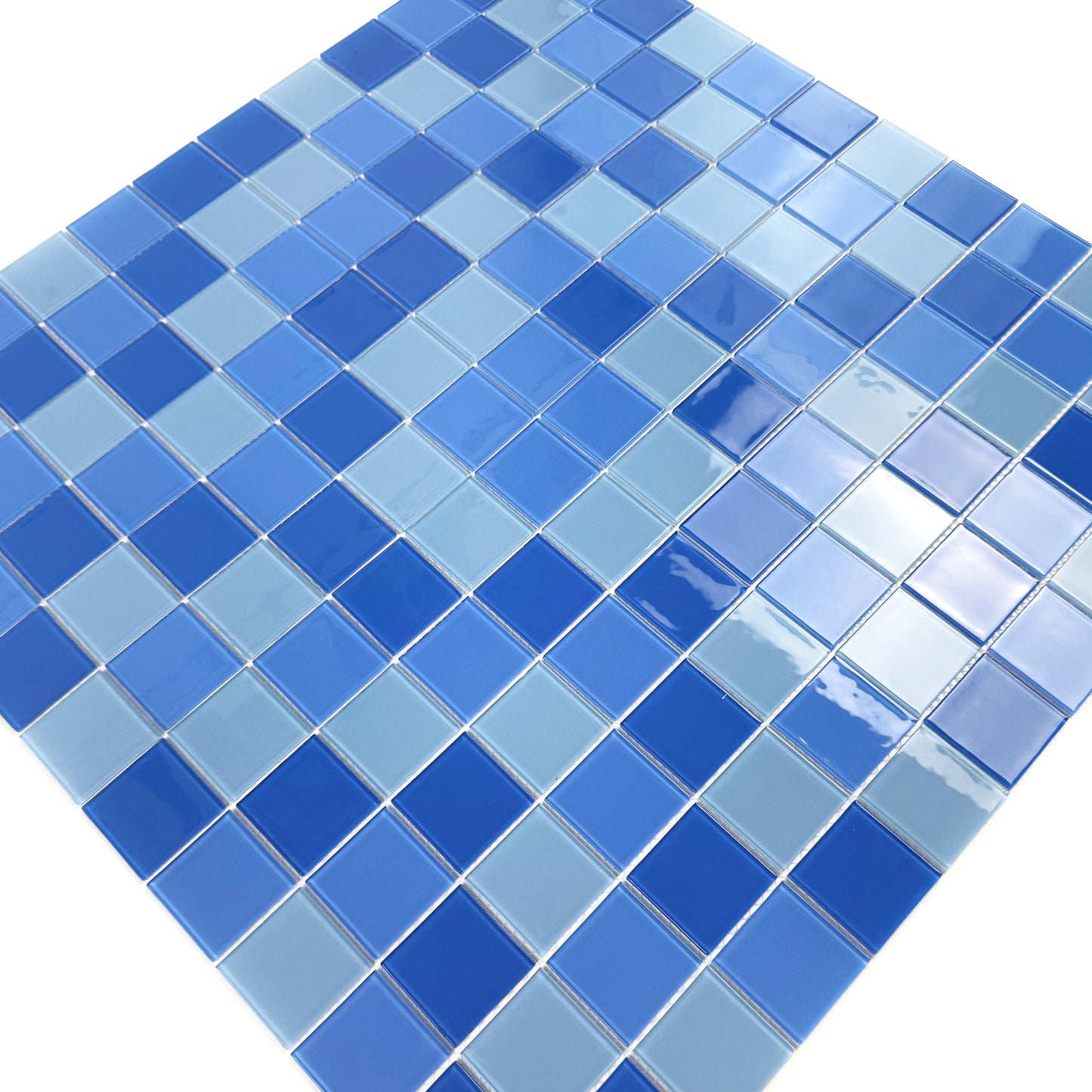 Azure enchantment series Sky Blue & French Blue & Light Blue Mixed Crystal Glass Mosaic