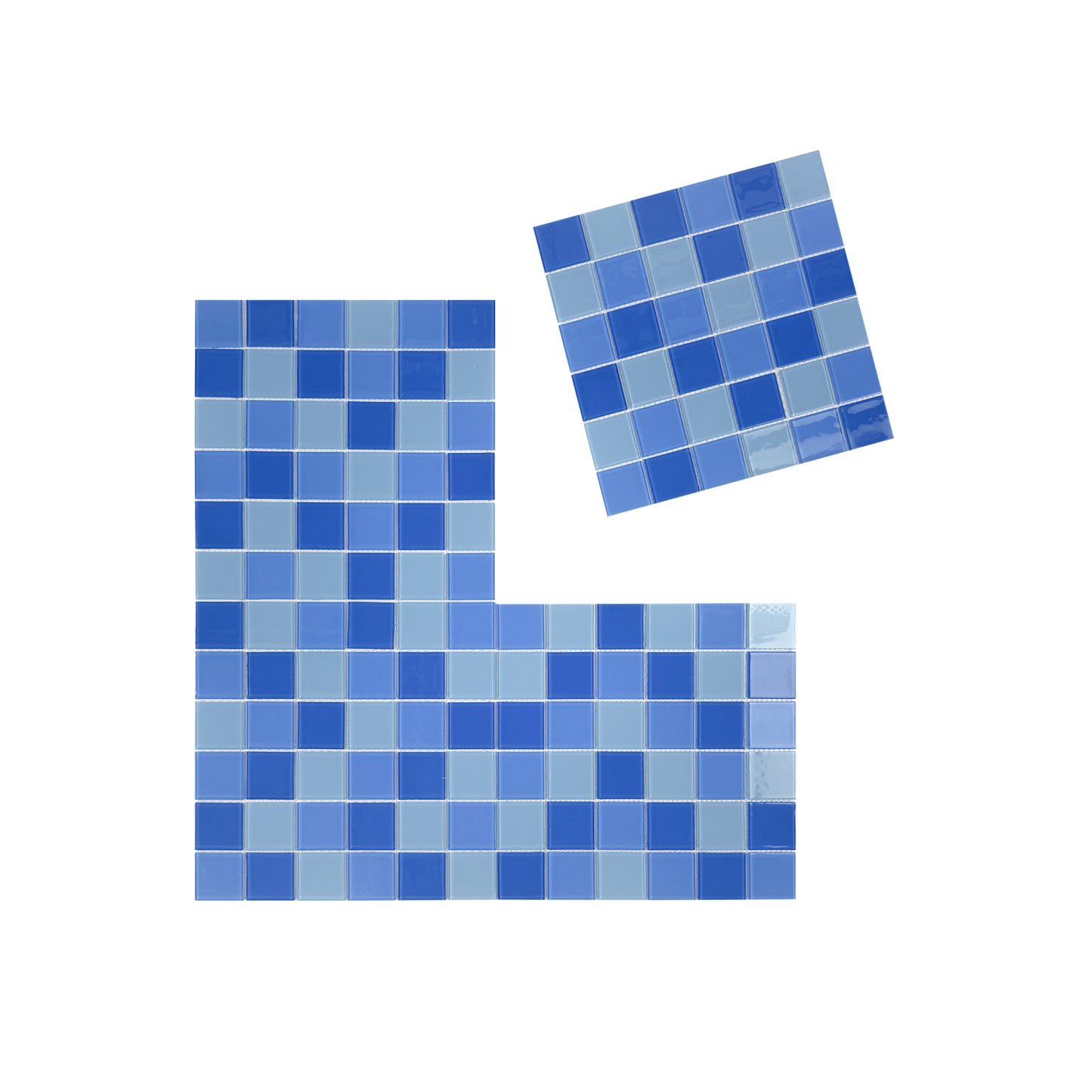 Azure enchantment series Sky Blue & French Blue & Light Blue Mixed Crystal Glass Mosaic