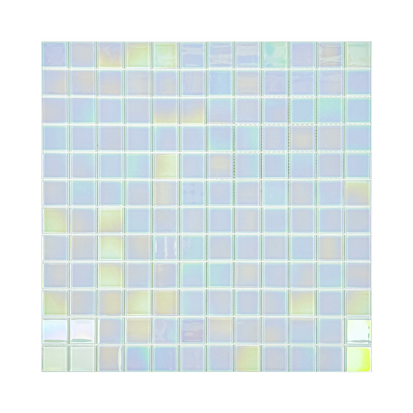 Crystal Cascade Series Smoke Blue & White Iridescent Mixed Crystal Glass Mosaic