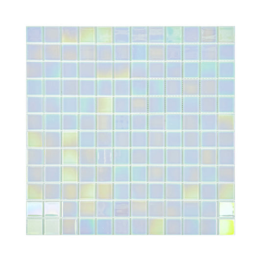 Crystal Cascade Series Smoke Blue & White Iridescent Mixed Crystal Glass Mosaic