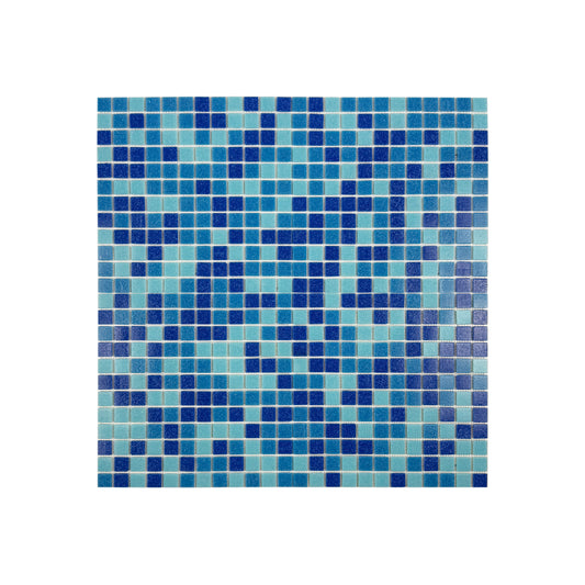 Serene Spectrum Series Sky Blue & French Blue & Navy Blue Mixed Hot Melt Glass Mosaic