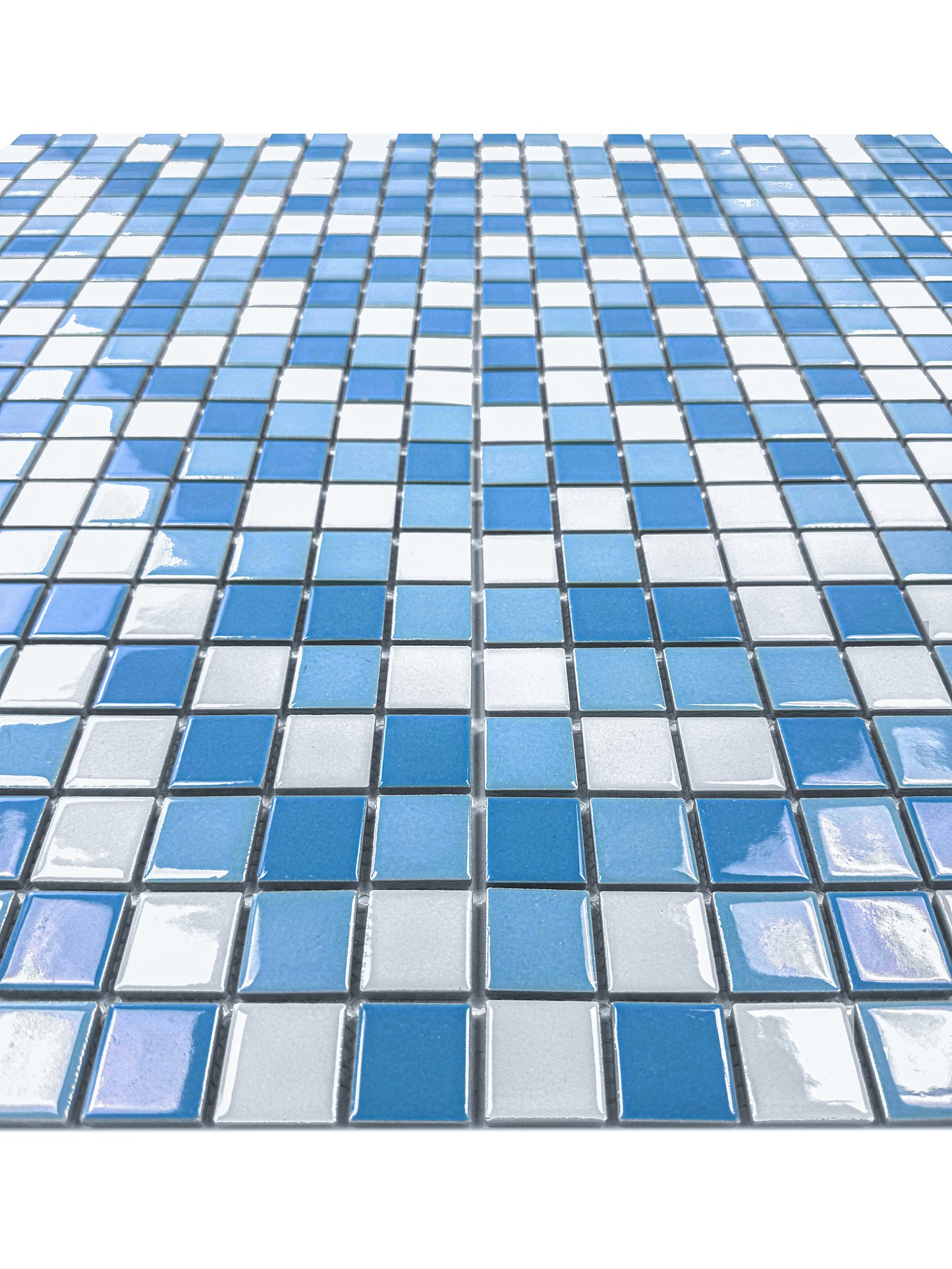 Azure Harmony Powder Blue &Baby Blue & Light Blue Mixed Ordinary Glazed Porcelain Mosaic