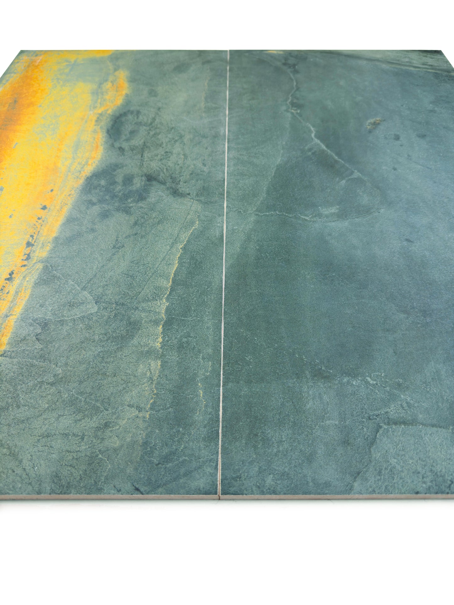 Slate Stone Porcelain Tiles Series Emerald Green Golden Mineral Veins Matte Porcelain Tile