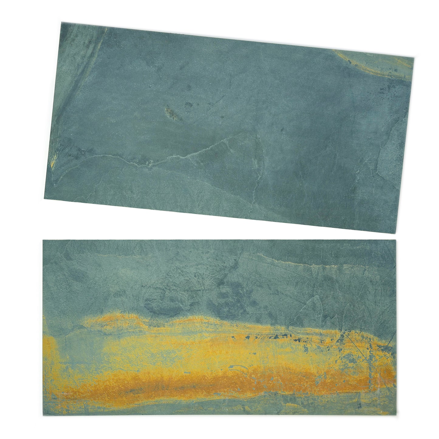 Slate Stone Porcelain Tiles Series Emerald Green Golden Mineral Veins Matte Porcelain Tile
