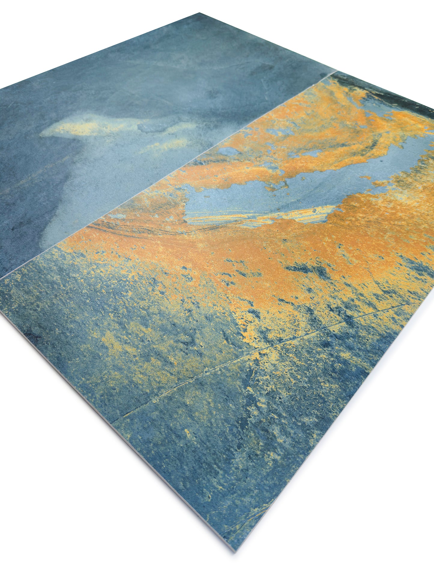 Slate Stone Porcelain Tiles Series Charcoal Grey Golden Mineral Veins Matte Porcelain Tile