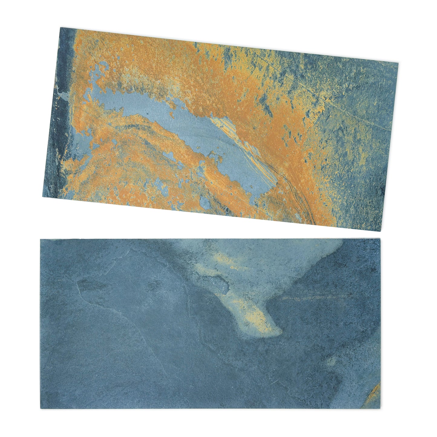 Slate Stone Porcelain Tiles Series Charcoal Grey Golden Mineral Veins Matte Porcelain Tile