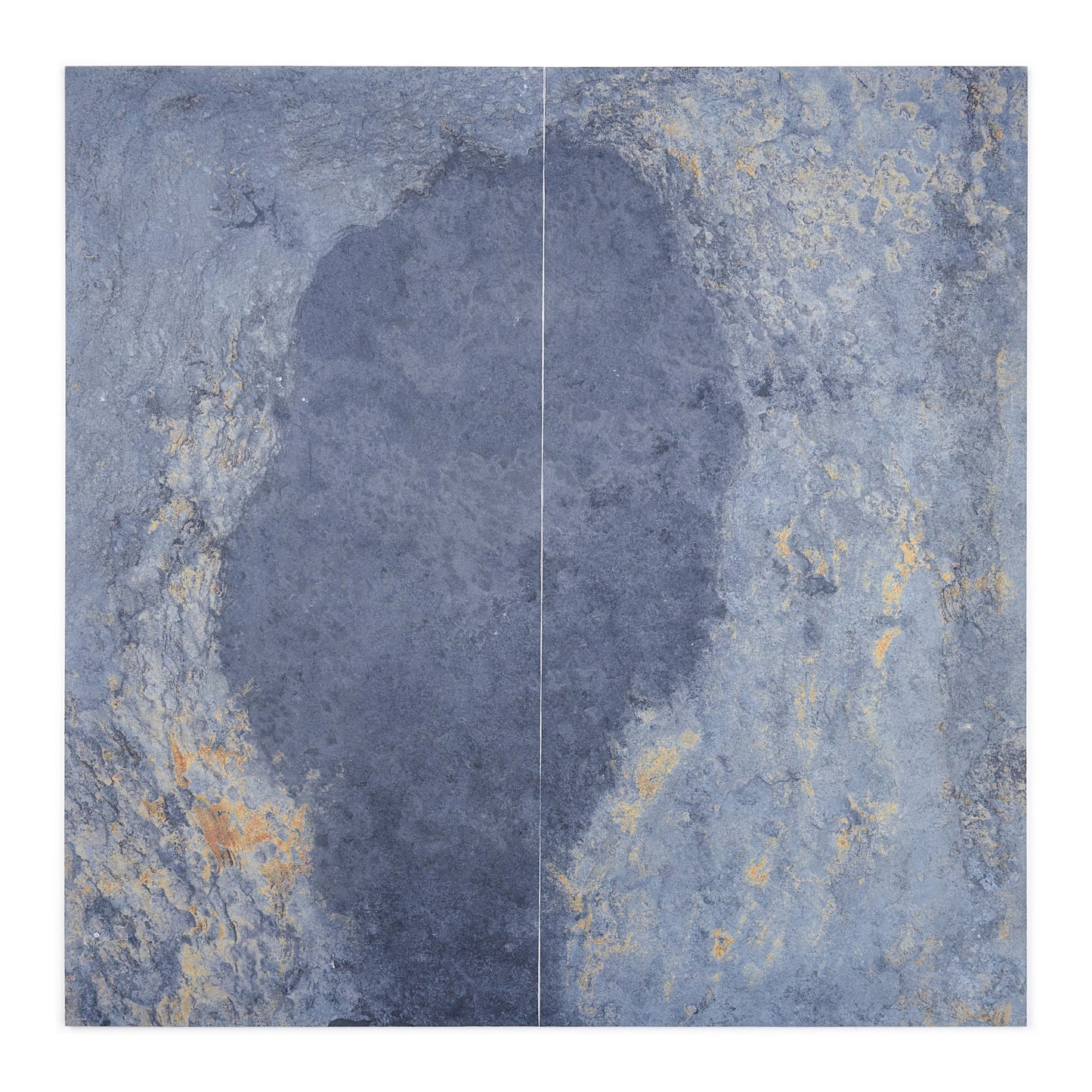 Slate Stone Porcelain Tiles Series Blue Grey Golden Mineral Veins Matte Porcelain Tile