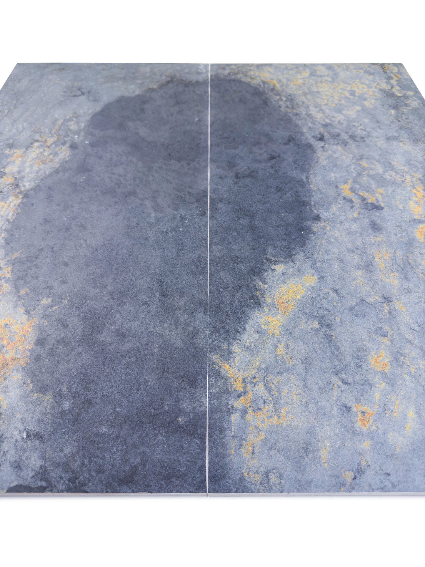 Slate Stone Porcelain Tiles Series Blue Grey Golden Mineral Veins Matte Porcelain Tile