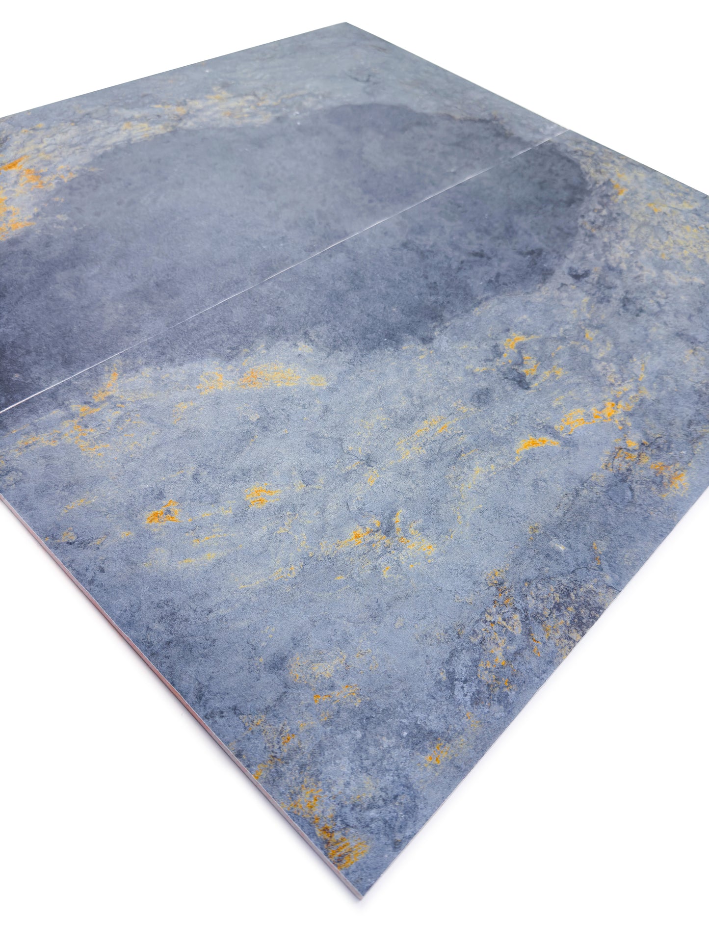Slate Stone Porcelain Tiles Series Blue Grey Golden Mineral Veins Matte Porcelain Tile