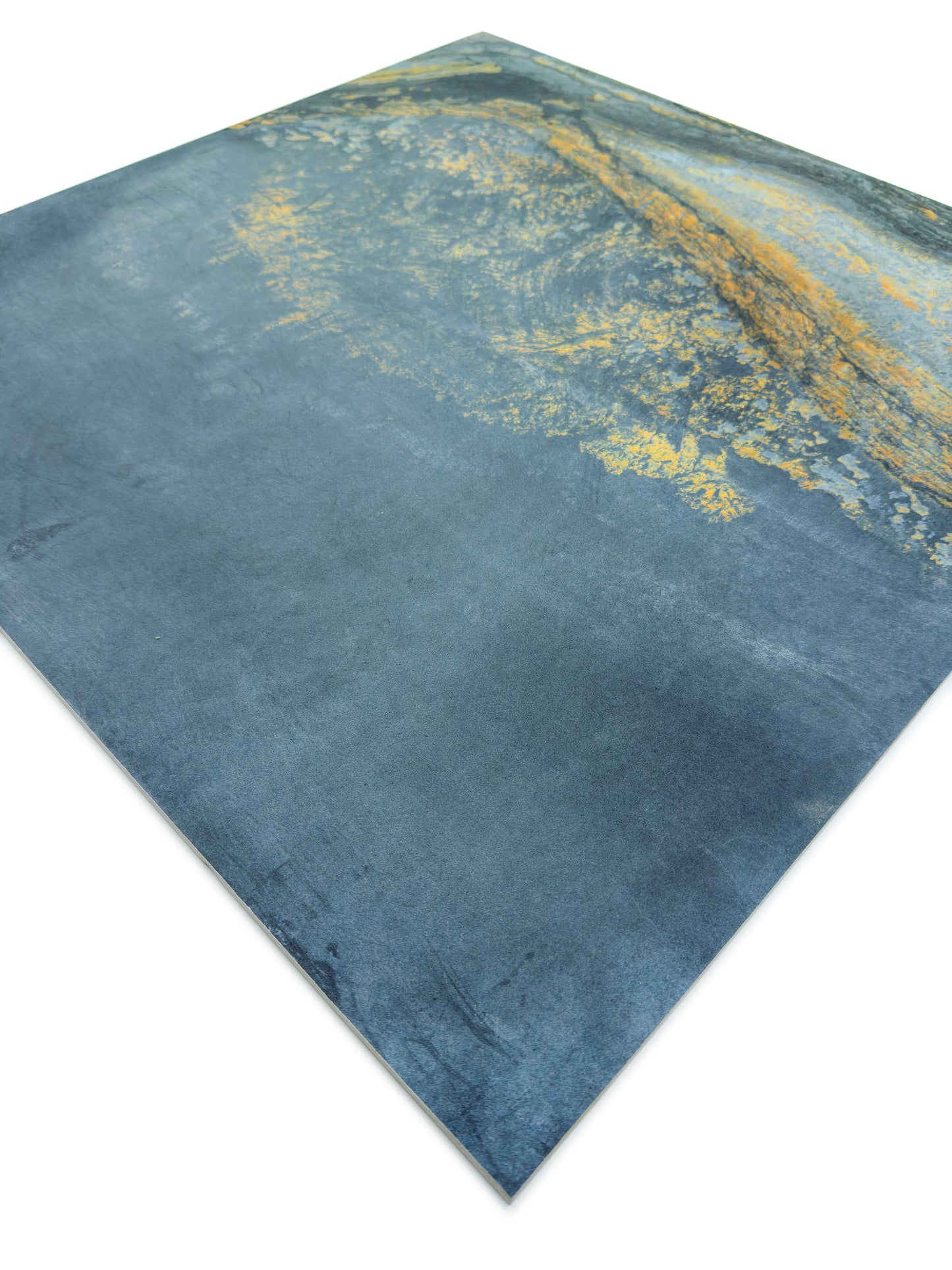 Slate Stone Porcelain Tiles Series Charcoal Grey Golden Mineral Veins Matte Porcelain Tile